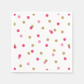 Serviette En Papier Points Confetti rose et or (Devant)