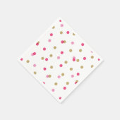 Serviette En Papier Points Confetti rose et or (Coin)
