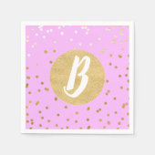 Serviette En Papier Points Confetti Rose & Or Moderne Glam Glamor (Devant)