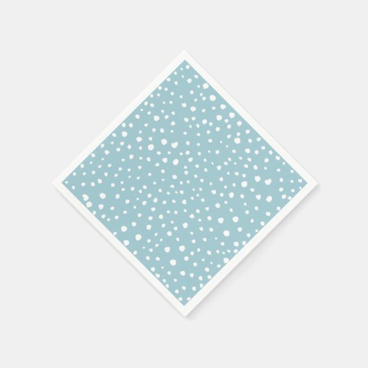 Serviette En Papier Points Dalmatiens Bleus, Points Dalmatiens, Impres (Coin)