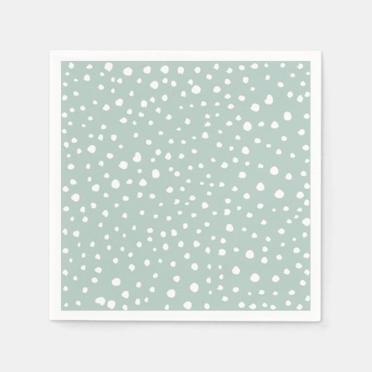 Serviette En Papier Points Dalmatiens verts, Points Dalmatiens, Pots D (Devant)