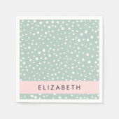 Serviette En Papier Points Dalmatiens verts, Spots, Votre Nom (Devant)