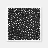Serviette En Papier Points dalmatiens, Zones dalmatiennes, Noir et Bla (Devant)