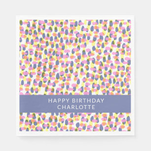 Serviette En Papier Points d'aquarelle Abstraits personnalisés Anniver
