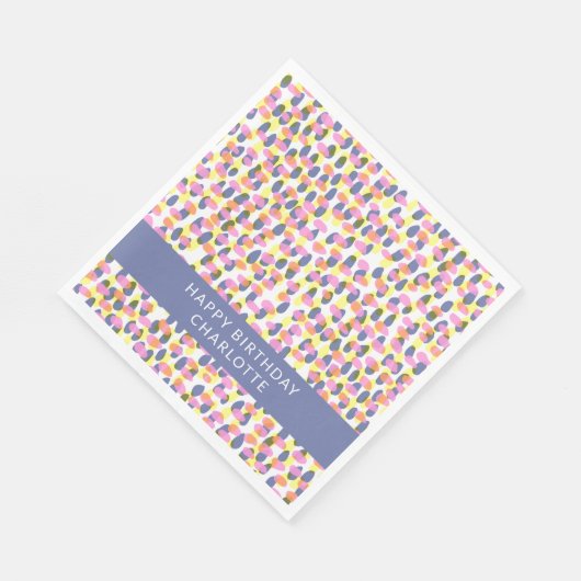 Serviette En Papier Points d'aquarelle Abstraits personnalisés Anniver (Coin)