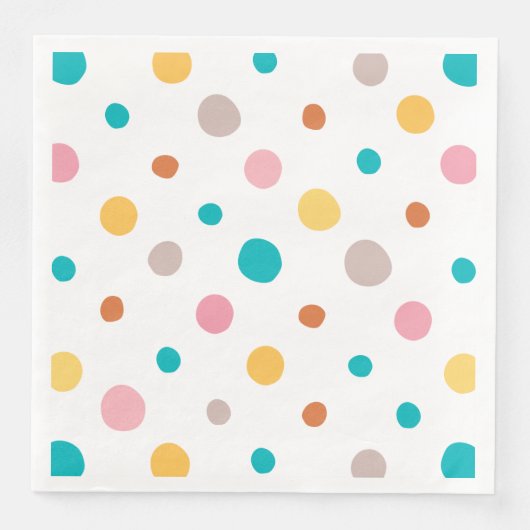 Serviette En Papier Points d'aquarelle multicolore (Devant)