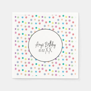 Serviette En Papier Points d'aquarelle peints à la main Anniversaire c