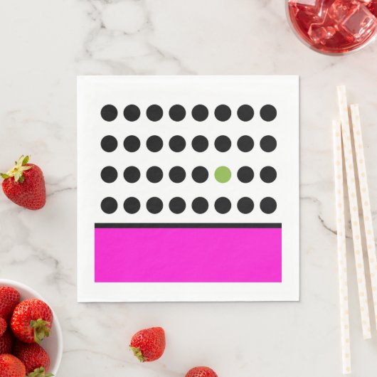 Serviette En Papier Points de jeu roses (En situation)
