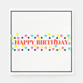 Serviette En Papier Points de polka d'anniversaire (Devant)