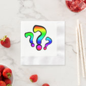 Serviette En Papier Points d'interrogation arc-en-ciel (En situation)