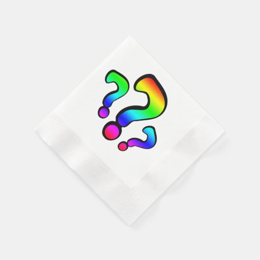 Serviette En Papier Points d'interrogation arc-en-ciel (Coin)