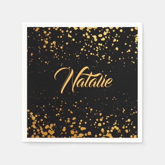 Serviette En Papier Points d'or (Devant)