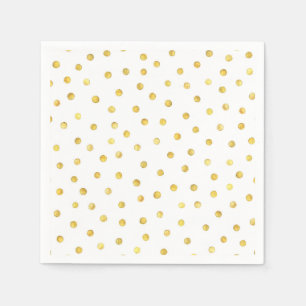 Serviette En Papier Points élégants de confettis de feuille d'or