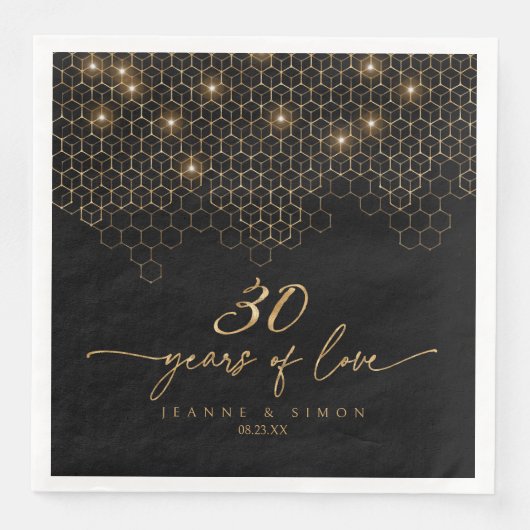 Serviette En Papier Points forts Gold 30th Anniversary ID1165 (Devant)