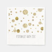 Serviette En Papier Points Gold Bokeh Confetti (Devant)