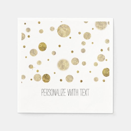 Serviette En Papier Points Gold Bokeh Confetti (Devant)