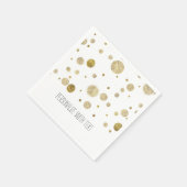 Serviette En Papier Points Gold Bokeh Confetti (Coin)