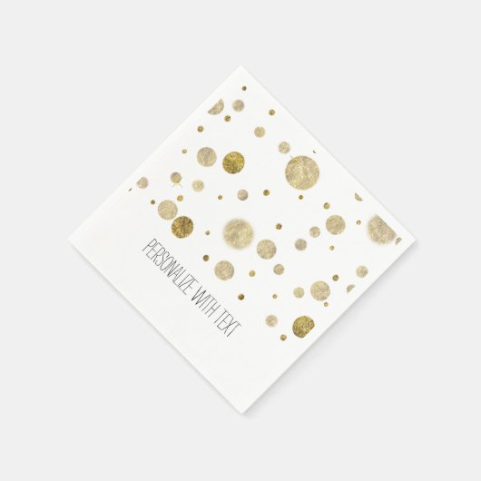 Serviette En Papier Points Gold Bokeh Confetti (Coin)