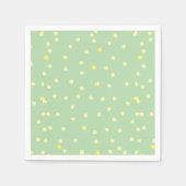 Serviette En Papier points jaunes en vert (Devant)
