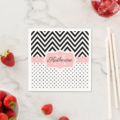 Serviette En Papier Points mignons et Chevron (En situation)