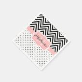 Serviette En Papier Points mignons et Chevron (Coin)