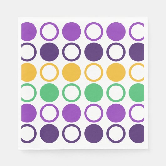 Serviette En Papier Points Mod Mardi Gras (Devant)