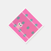 Serviette En Papier Points Moderne Cool Avec Chouette Mignonne (Coin)