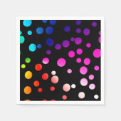 Serviette En Papier Points néons en noir (Devant)