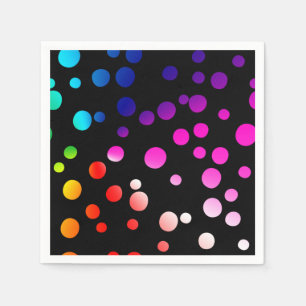 Serviette En Papier Points néons en noir