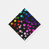 Serviette En Papier Points néons en noir (Coin)