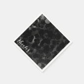 Serviette En Papier Points Noir & Blanc Moderne Chic Party Personnalis (Coin)