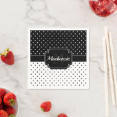 Serviette En Papier Points noirs et blancs (En situation)