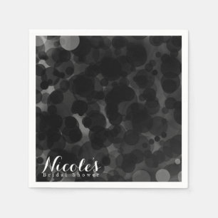 Serviette En Papier Points noirs et blancs Chic moderne Fête Personnal