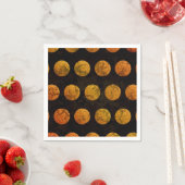 Serviette En Papier Points noirs et orange automne (En situation)