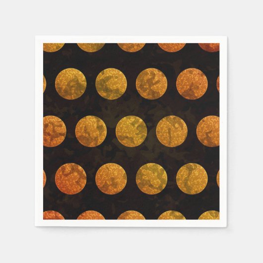 Serviette En Papier Points noirs et orange automne (Devant)