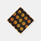 Serviette En Papier Points noirs et orange automne (Coin)