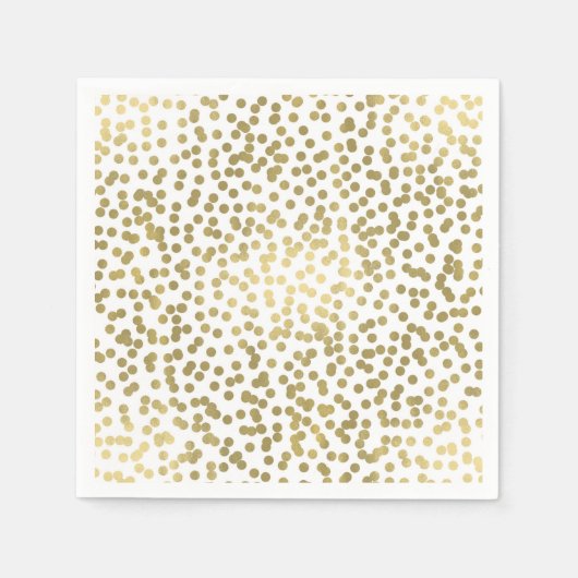 Serviette En Papier Points or blanc et brillant Confetti Elegant glam  (Devant)