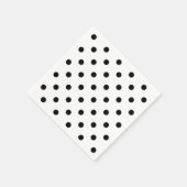 Serviette En Papier Points polka | points rétro noir et blanc (Coin)