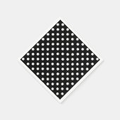 Serviette En Papier Points polka | points rétro noir et blanc (Coin)
