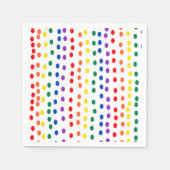Serviette En Papier Points Rainbow Candy en blanc (Devant)