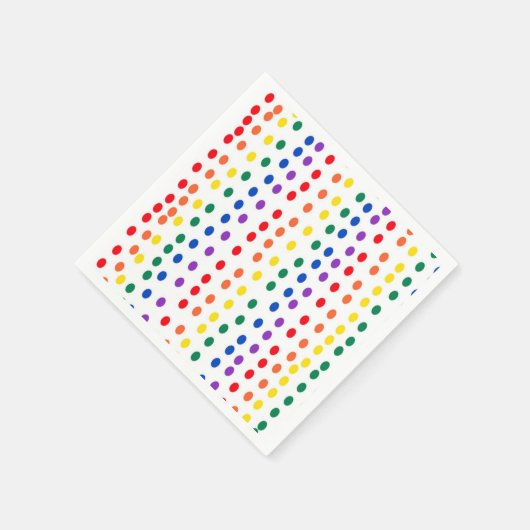 Serviette En Papier Points Rainbow Candy en blanc (Coin)