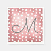 Serviette En Papier Points roses d'or | Papier personnalisé Napkin (Devant)