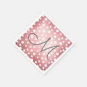 Serviette En Papier Points roses d'or | Papier personnalisé Napkin (Coin)