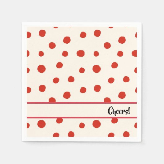 Serviette En Papier Points rouges d'été (Devant)