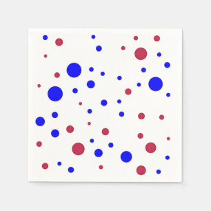 Serviette En Papier Points rouges et bleus