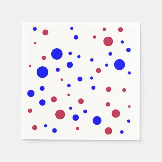 Serviette En Papier Points rouges et bleus (Devant)