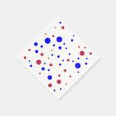 Serviette En Papier Points rouges et bleus (Coin)