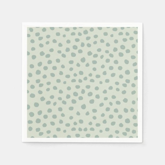 Serviette En Papier Points Sage Green (Devant)