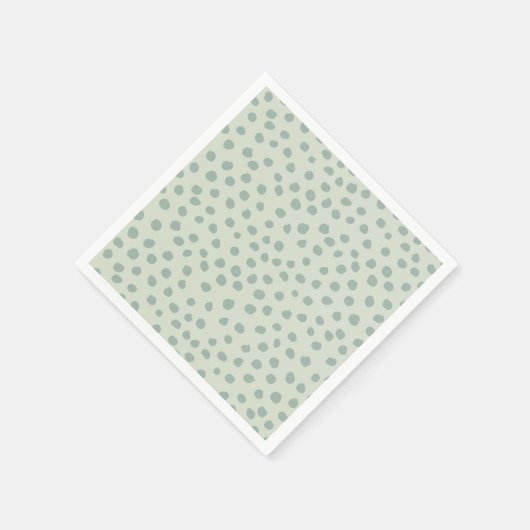 Serviette En Papier Points Sage Green (Coin)