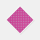 Serviette En Papier Points tournés rétro, magenta, rose et violet (Coin)